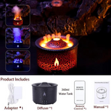 Volcanic Flame Aroma Oil Diffuser - 360ml Ultrasonic Humidifier with Jellyfish Smoke Ring, Ideal Christmas Gift