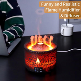 Volcanic Flame Aroma Oil Diffuser - 360ml Ultrasonic Humidifier with Jellyfish Smoke Ring, Ideal Christmas Gift