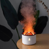 Volcanic Flame Aroma Oil Diffuser - 360ml Ultrasonic Humidifier with Jellyfish Smoke Ring, Ideal Christmas Gift