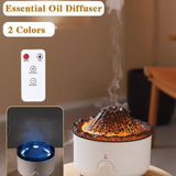 Volcanic Flame Aroma Oil Diffuser - 360ml Ultrasonic Humidifier with Jellyfish Smoke Ring, Ideal Christmas Gift