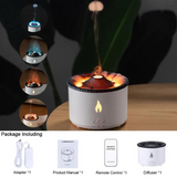 Volcanic Flame Aroma Oil Diffuser - 360ml Ultrasonic Humidifier with Jellyfish Smoke Ring, Ideal Christmas Gift