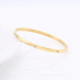 Fashion Punk Gold Color Bangles for Women Men Trendy Stainless Steel Metal Bracelets Bohemian Jewelry Accessories Gift Wholesale