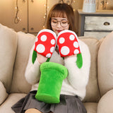 Mushroom Home Plush Slippers - 30cm Piranha Plant Design, Cozy and Creative Footwear for Kids, Ideal Gift