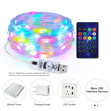 Smart LED String Lights - 5M/10M/20M, RGB, Bluetooth & Remote Control, Waterproof, Perfect for Home & Party Decoration