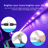 (EU Plug) LED Strip Light RGB 5050 Music Sync Color Changing Sensitive Built-In Mic, App LED Lights DC12V Flexible