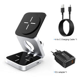 Versatile 3-in-1 Foldable Magnetic Wireless Charger: Fast Charging Dock for iPhone 15/14/13 Series, AirPods & iWatch