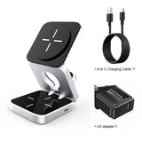 Versatile 3-in-1 Foldable Magnetic Wireless Charger: Fast Charging Dock for iPhone 15/14/13 Series, AirPods & iWatch