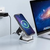 Versatile 3-in-1 Foldable Magnetic Wireless Charger: Fast Charging Dock for iPhone 15/14/13 Series, AirPods & iWatch