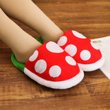 Mushroom Home Plush Slippers - 30cm Piranha Plant Design, Cozy and Creative Footwear for Kids, Ideal Gift