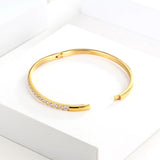 Fashion Punk Gold Color Bangles for Women Men Trendy Stainless Steel Metal Bracelets Bohemian Jewelry Accessories Gift Wholesale