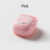 Soft Silicone Pet Bath Brush with Shampoo Dispenser - Dog and Cat Washing and Massage Grooming Tool