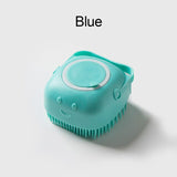 Soft Silicone Pet Bath Brush with Shampoo Dispenser - Dog and Cat Washing and Massage Grooming Tool