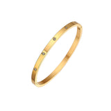 Fashion Punk Gold Color Bangles for Women Men Trendy Stainless Steel Metal Bracelets Bohemian Jewelry Accessories Gift Wholesale