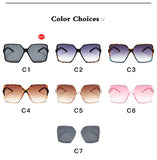 Fashion Women Oversize Sunglasses Gradient Plastic Brand Designer Female Sun Glasses Uv400