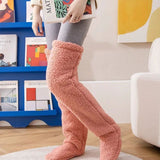 Cozy Thigh-High Fuzzy Socks - Over Knee Boot Stockings, Plush Leg Warmers for Women and Kids