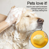 Soft Silicone Pet Bath Brush with Shampoo Dispenser - Dog and Cat Washing and Massage Grooming Tool