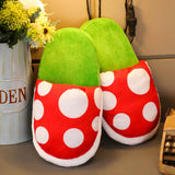 Mushroom Home Plush Slippers - 30cm Piranha Plant Design, Cozy and Creative Footwear for Kids, Ideal Gift