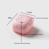 Soft Silicone Pet Bath Brush with Shampoo Dispenser - Dog and Cat Washing and Massage Grooming Tool