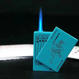 Creative Ace of Spades Playing Cards Butane Windproof Lighter - A Stylish and Fun Toy for Men and Women