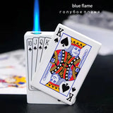 Creative Ace of Spades Playing Cards Butane Windproof Lighter - A Stylish and Fun Toy for Men and Women