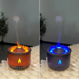 Volcanic Flame Aroma Oil Diffuser - 360ml Ultrasonic Humidifier with Jellyfish Smoke Ring, Ideal Christmas Gift