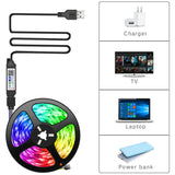 Wifi 1-30M USB Led Strip Lights RGB 5050 Bluetooth APP Control Luces Led Flexible Diode Decoration for Living Room Lamp Ribbon