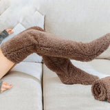 Cozy Thigh-High Fuzzy Socks - Over Knee Boot Stockings, Plush Leg Warmers for Women and Kids